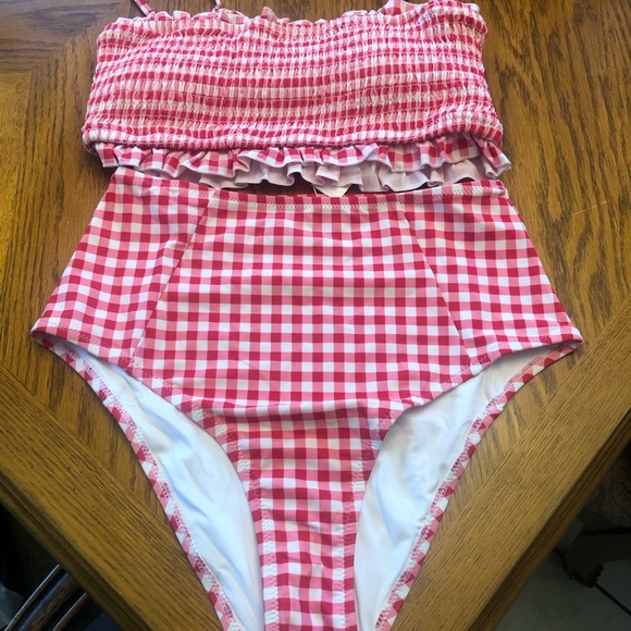 3 for $20 NWT Cupshe gingham high rise 👙 Sz medium - Picture 4 of 9